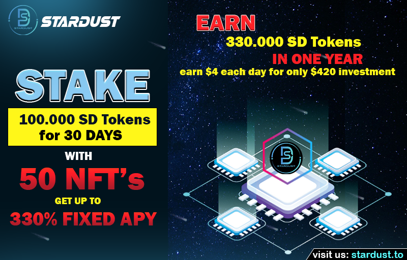 StardustToken's tweet photo. Start #staking at https://t.co/q7vc39TVSz and earn $SD. With our #NFTs you can raise the staking power up to 150% more. https://t.co/ImimC12IHs