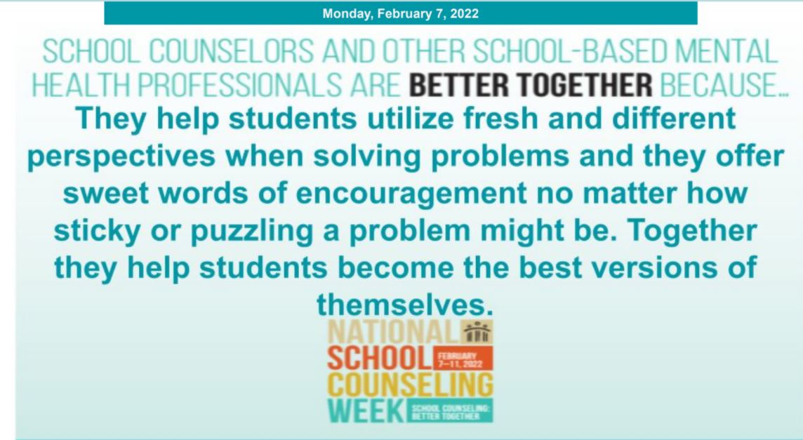 deerlakessd's tweet photo. Happy National School Counseling Week! #DLProud https://t.co/yqnCWEGfgn