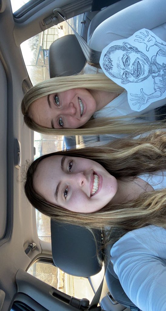 Abigailscott07's tweet photo. Me, Emily and Turner getting ready to go to the white out game!! @RobardsVPHS #TurnerToursVP https://t.co/yt5NeVU3Wr
