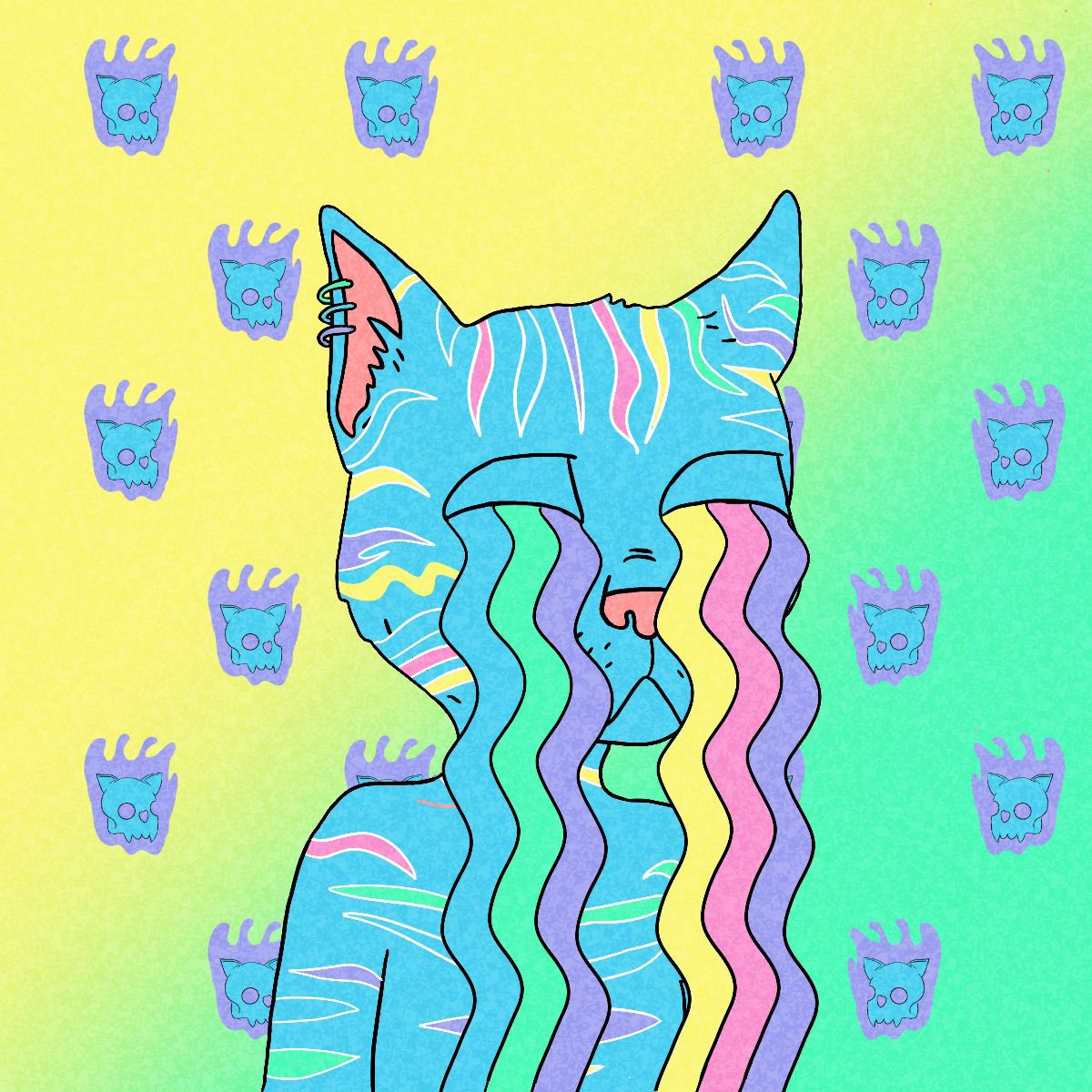 Superlative_GG's tweet photo. He might be crying because he heard our discord will be open for a limited time🌈                                                     Be ready to claim your OG status👑            #NFT #NFTCommunity #GutterCatGang #doodle #Discord https://t.co/wrVhuZFw2o
