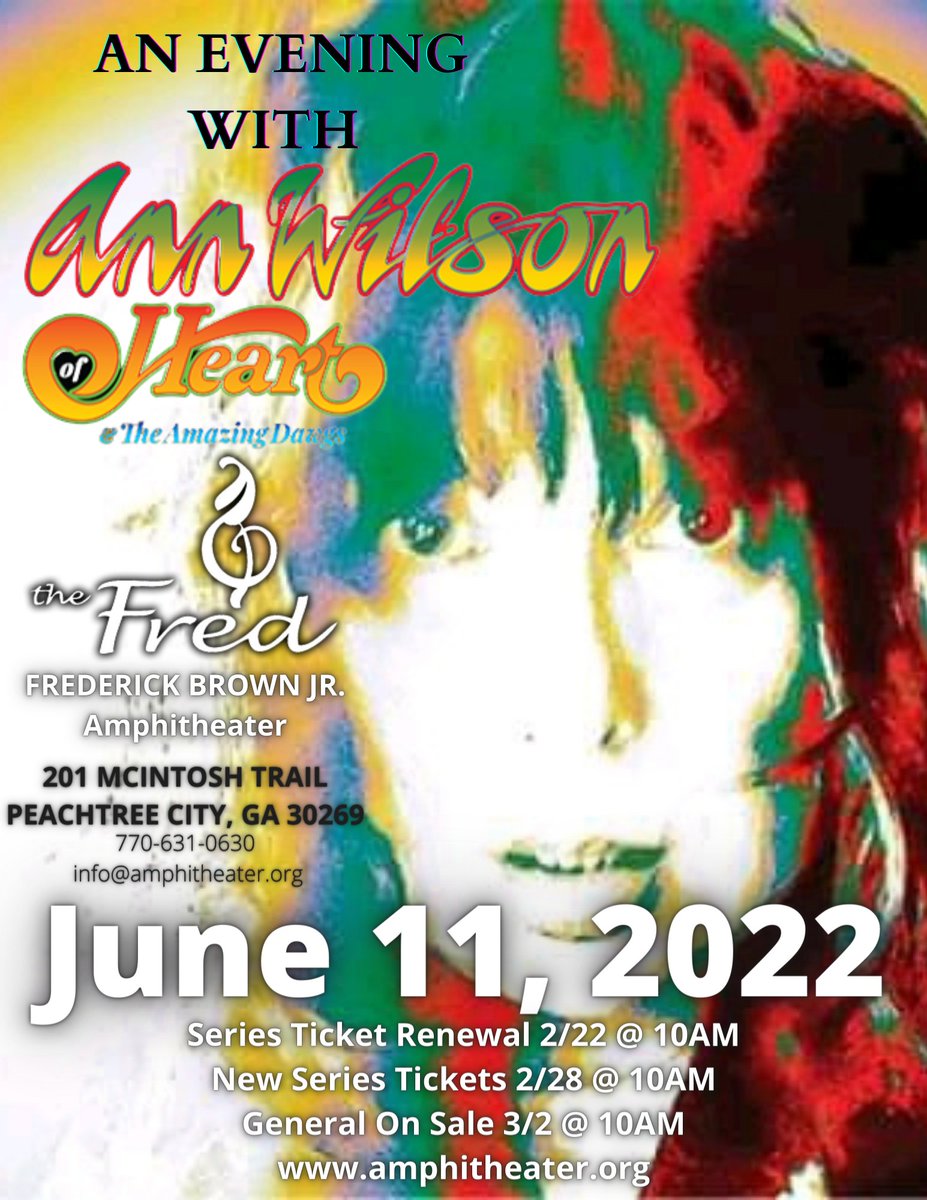 JustWes19's tweet photo. I made this for The Queen!

@AnnWilson is bringing her 2022 tour to the ATL at @thefredptc

Tickets On Sale March 2 @ 10AM
https://t.co/eQoHMAj2T6

#annwilson #AFW #thefred #frederickbrownjramphitheater #ptc #peachtreecity #peachtreecityga #atl #atlanta #atlantaga #ontour https://t.co/JH9752UEZm