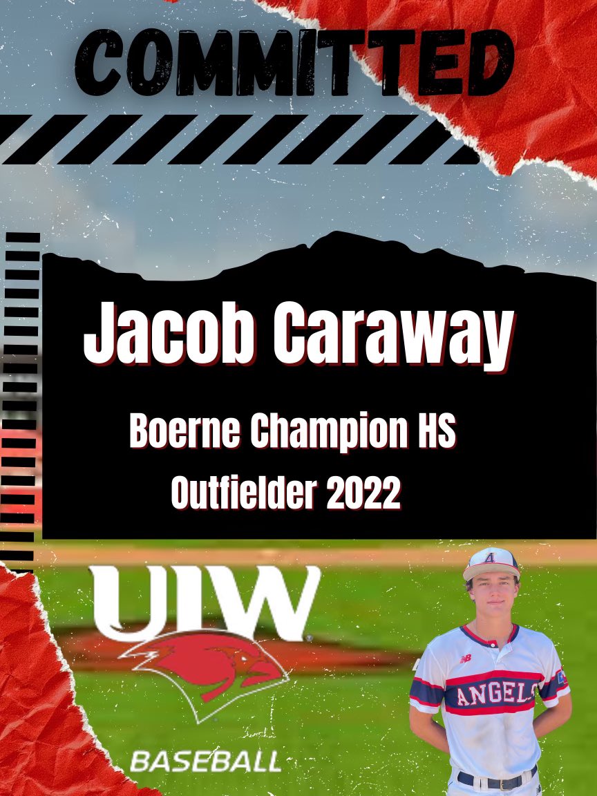 Texas Angels Baseball (@txangelsbb) on Twitter photo Congratulations to <a href="/JacobCaraway7/">Jacob Caraway</a> (<a href="/ChargerBSB/">Champion Charger Baseball</a> c/o 2022) on his commitment to <a href="/UIWBaseball/">UIW Baseball</a>
Excited to continue to watch you grow in this game, keep it up kid!
#TexasAngels #HalosAreHot #ClassOf2022 Congratulations to <a href="/JacobCaraway7/">Jacob Caraway</a> (<a href="/ChargerBSB/">Champion Charger Baseball</a> c/o 2022) on his commitment to <a href="/UIWBaseball/">UIW Baseball</a>
Excited to continue to watch you grow in this game, keep it up kid!
#TexasAngels #HalosAreHot #ClassOf2022