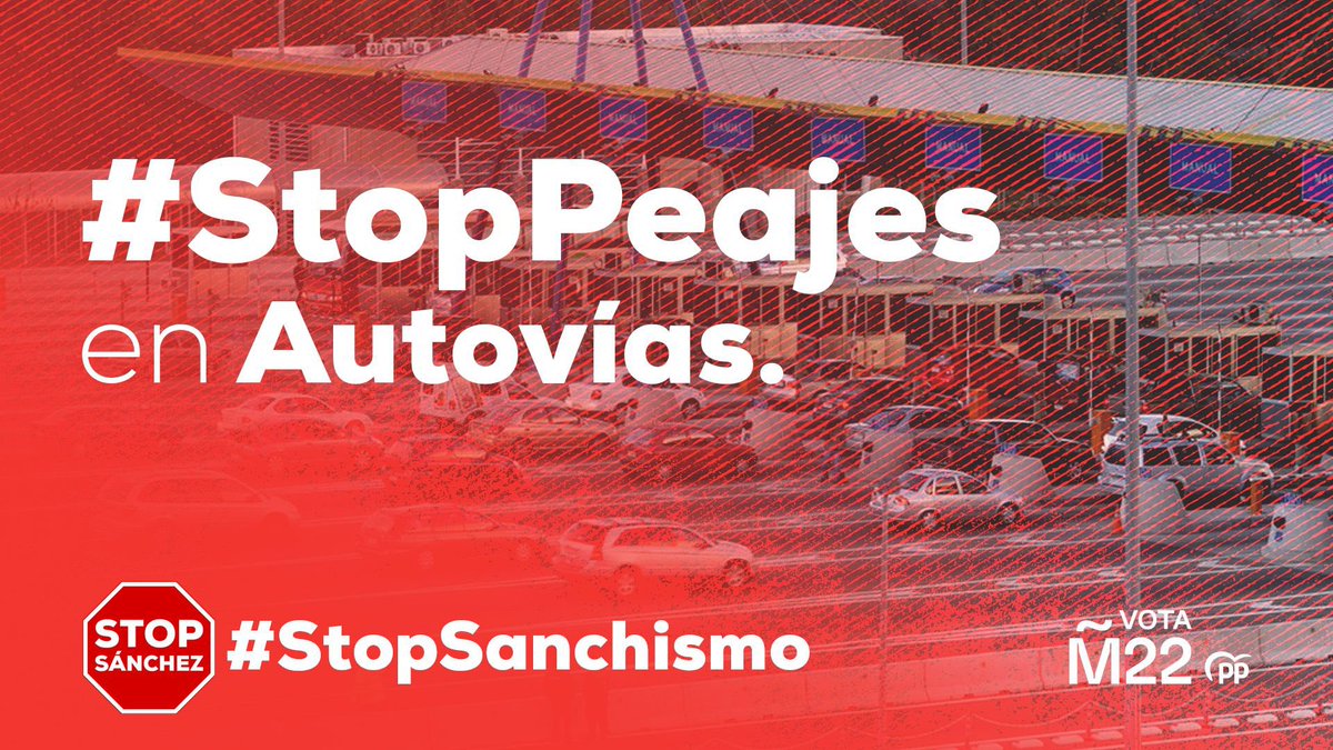 ¿Sabías que Sánchez iba a tramitar los peajes a autovías el 1 de Febrero y lo ha atrasado hasta después de las elecciones de Castilla y León? 🥀 

❌ Que no te engañen ❌ 

#stopPeajes #MañuecoPresidente #ElDebateCyLTV