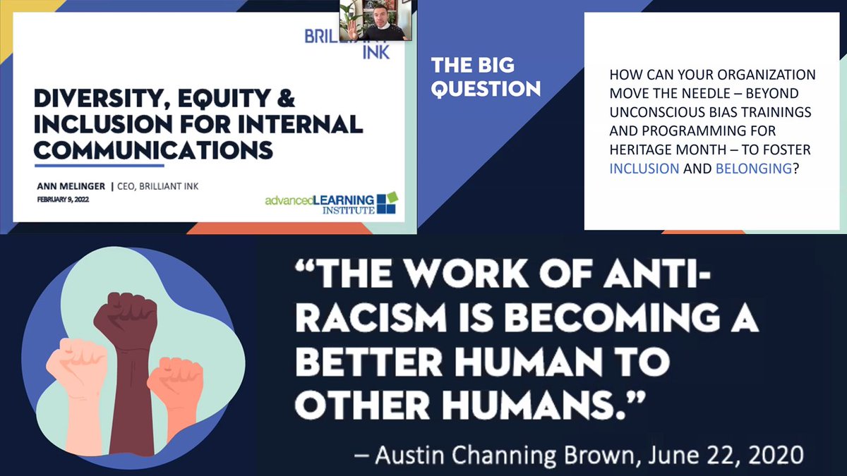 EmmaMaranger's tweet photo. Thank you @aliconferences for hosting such a great virtual conference today! So many BIG lessons and takeaways for advancing diversity, equity &amp; inclusion at work in meaningful, intentional ways. @brilliantink https://t.co/pRNZIz0Tif