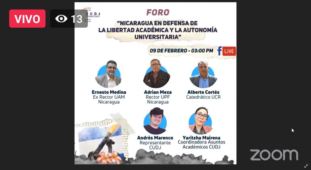 CudjNicaragua's tweet photo. Foro: "Nicaragua en defensa de la Libertad y la Autonomía Universitaria"

Mira el en vivo en el sigue enlace

https://t.co/eE5XTgwtOx https://t.co/HIklriINv0