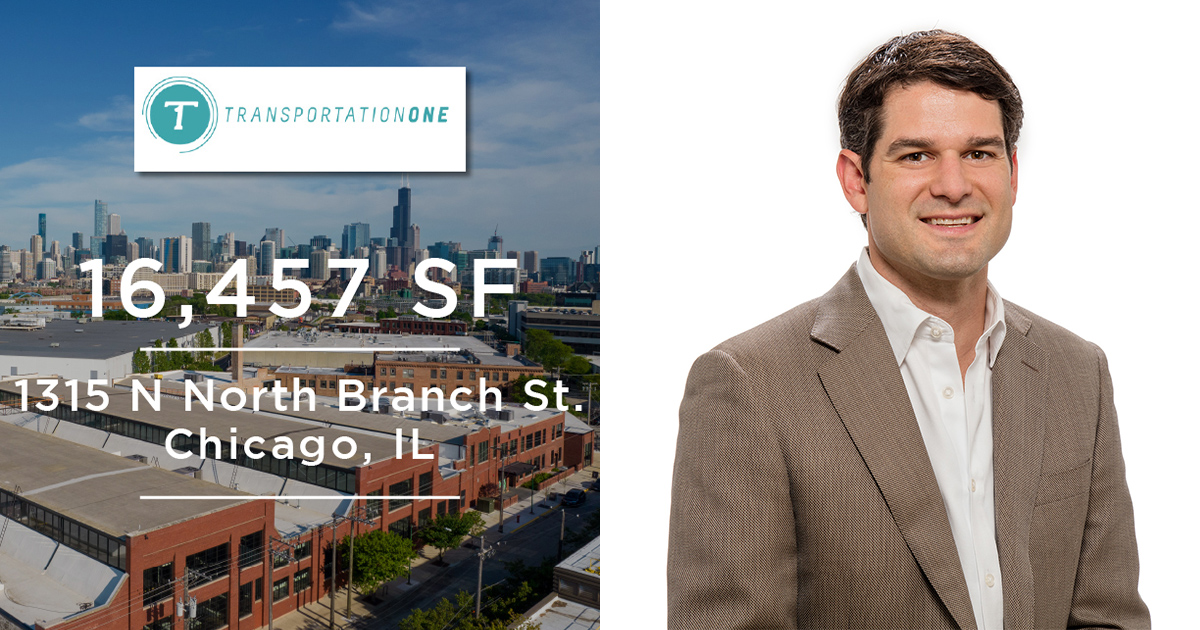 We would like to congratulate <a href="/T1trans/">Transportation One</a> on the company's 16,457-square-foot space expansion and lease extension at 1315 North Branch Street, Chicago, IL. MBRE's own Craig McCaw  is proud to have represented Transportation One on the deal.