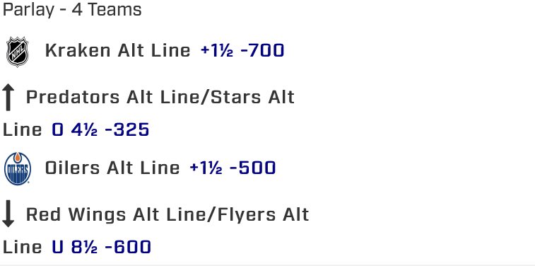 oldreadboardryu's tweet photo. 2/9

unofficial NHL alternate parlay

- possible going to craft another one, FULL SLATE COMING SOON 

get 5 likes/rt ⤵️
#GamblingTwitter https://t.co/uCkMiJnwVM
