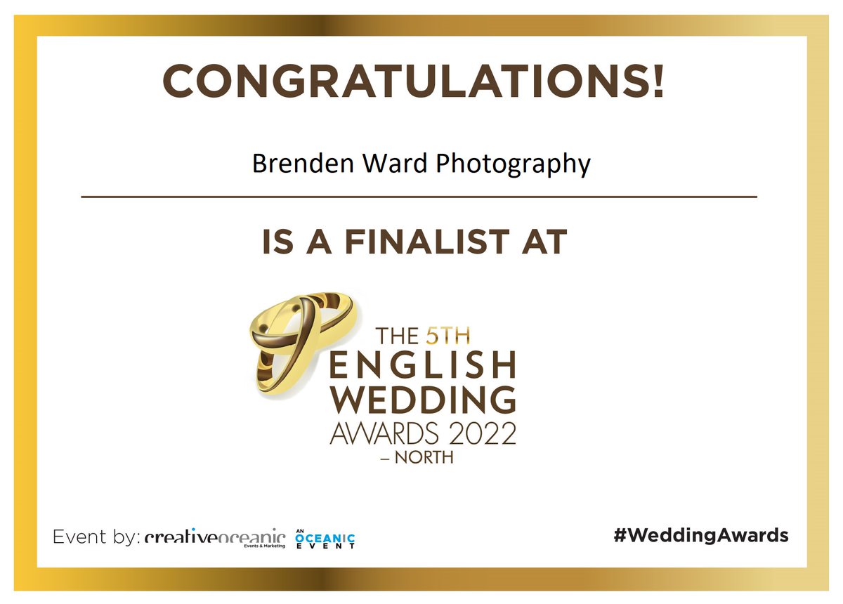 Less than a week to the 5th English Wedding Awards North in Manchester. Looking forward to such an amazing event  
#WeddingAwards  #CreativeOceanic #WeddingAwards2022