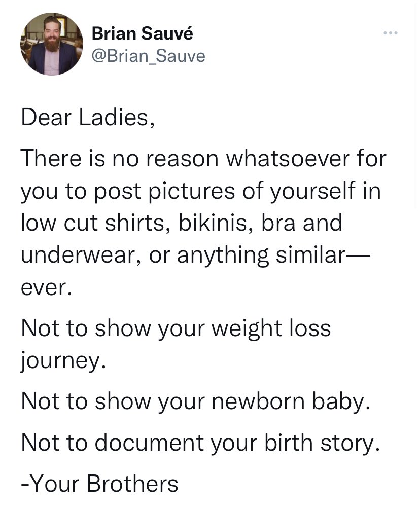 theCarlaMarie's tweet photo. #DearBrian, We will continue covering or not covering up whatever the fuck we want whenever the fuck we want. We will share our weight loss journeys, our naked pregnancy photos, our beach bikini pics, and our boob job pics. fuck all the way off. You are in the garbage. https://t.co/l8them1VNQ