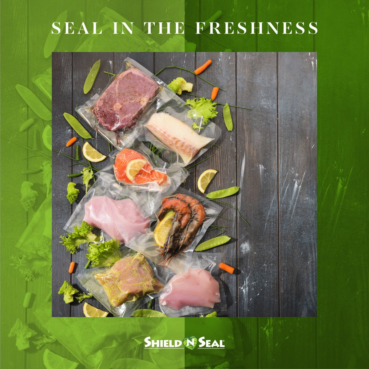 The thickest vacuum seal bags on the market. #ShieldNSeal #Vacuum #Seal #Bags #gogreen #sousvide #kitchenhacks #healthyeating #organicmechanic #eatorganic #foodprep #hydroponics #campinghacks #preserveyourharvest #gardenlife #keepitfresh