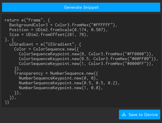 cxmeel's tweet photo. published a small patch for my #roactify plugin
ColorSequence and NumberSequence are now supported, and numbers will be truncated to their most significant decimal place
https://t.co/fMN9hIwfMY
@roblox #roblox #robloxdev #robloxdevs https://t.co/0xJj0nsD6j