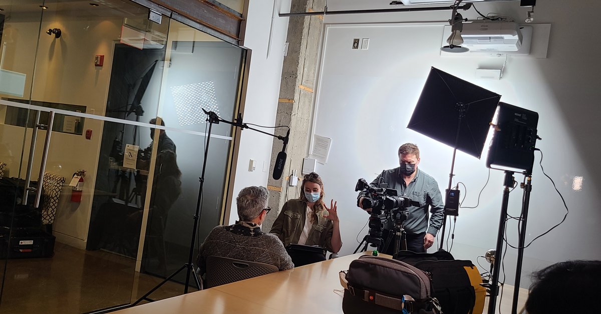 A film crew was in the office today interviewing @Bobbie_Racette, <a href="/m_g_c/">Margaret Glover...</a> and our executive team. Stay tuned for the final product coming out this spring!

#VGLife #BehindTheScenes #LightsCameraAction