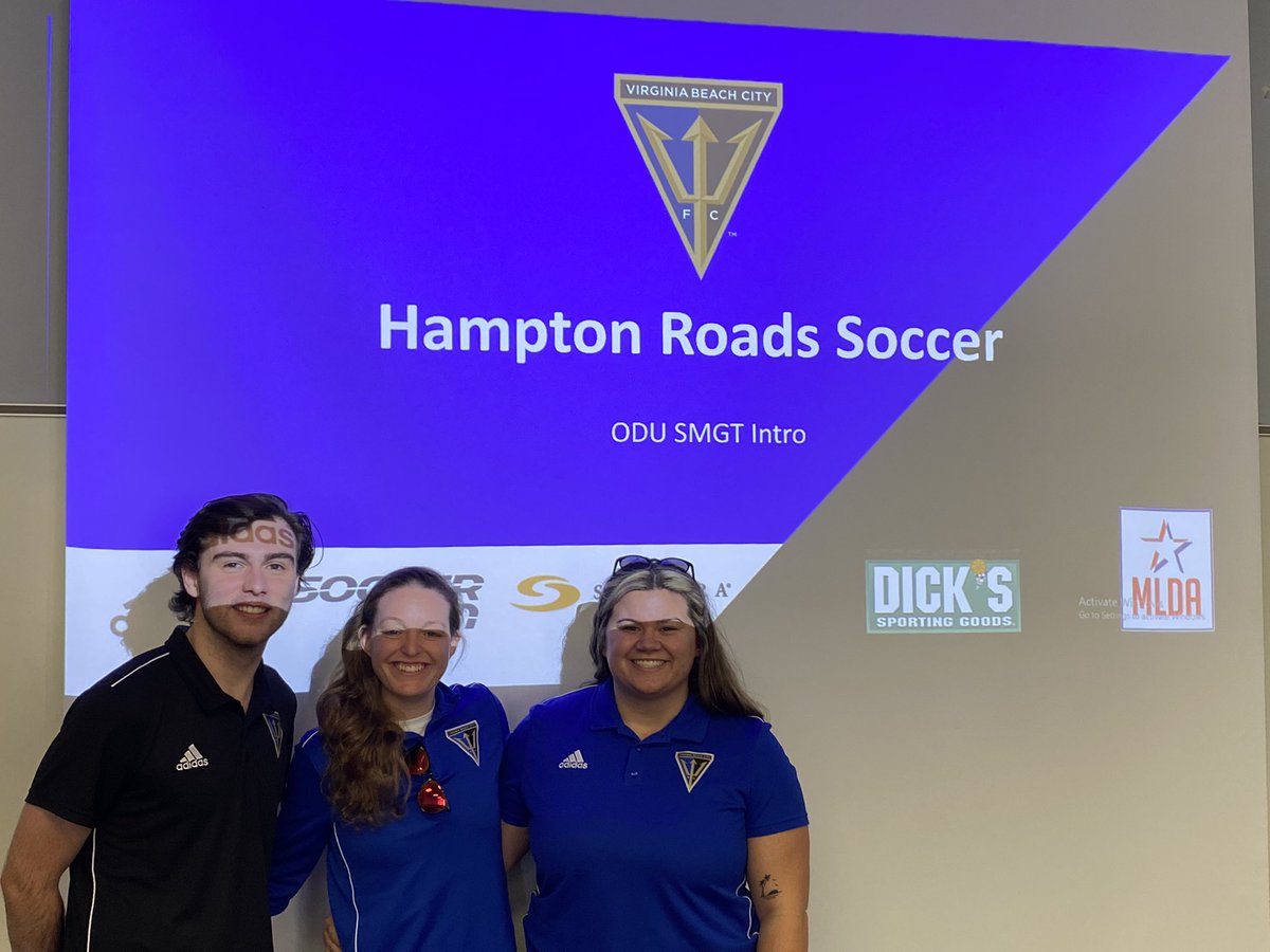 MRedmond52's tweet photo. Special thanks to @vbcityfc @jadynwright17 for coming to the ODU Sport Management intro class! Lots of opportunities out there!!!! https://t.co/U0BvVTMMG8