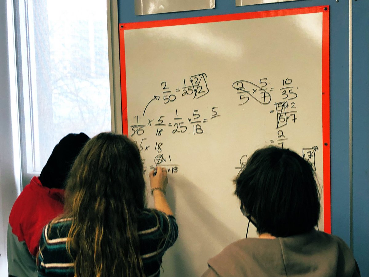 GoslinK123's tweet photo. We were doing a bit of skills practice in #MTH1W with multiplying and dividing fractions! 
We explored visual and algebraic methods as well as reducing to simplify before multiplication. 

#PracticeMakesBetter
#LSSPride #DeStreamedMath #SkillsAndChills https://t.co/Ybq2xvOW4Y