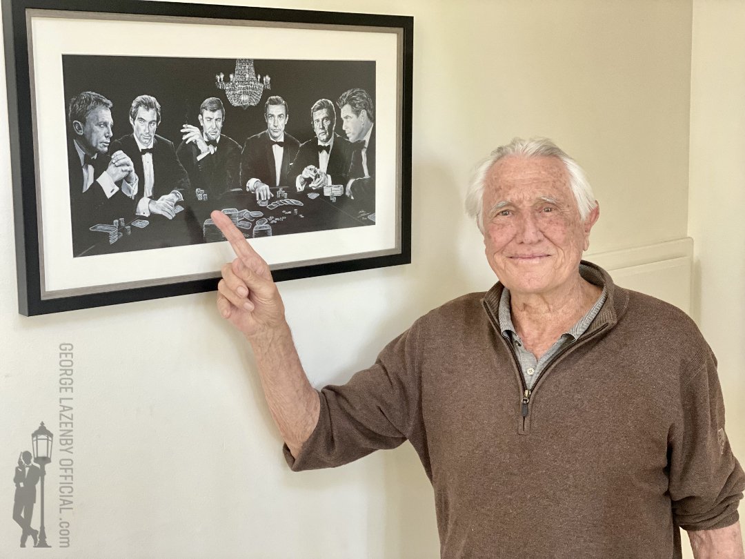 George Lazenby (@lazenbyofficial) on Twitter photo British artist Nick Cockburn (<a href="/nickpaintsart/">Nick Paints</a>) recently gave me a signed limited edition print of his artwork featuring Sean, Roger, Timothy, Pierce, Daniel and yours truly for this year’s 60th Anniversary of the James Bond 007 franchise. Pretty good, eh? Love George x British artist Nick Cockburn (<a href="/nickpaintsart/">Nick Paints</a>) recently gave me a signed limited edition print of his artwork featuring Sean, Roger, Timothy, Pierce, Daniel and yours truly for this year’s 60th Anniversary of the James Bond 007 franchise. Pretty good, eh? Love George x