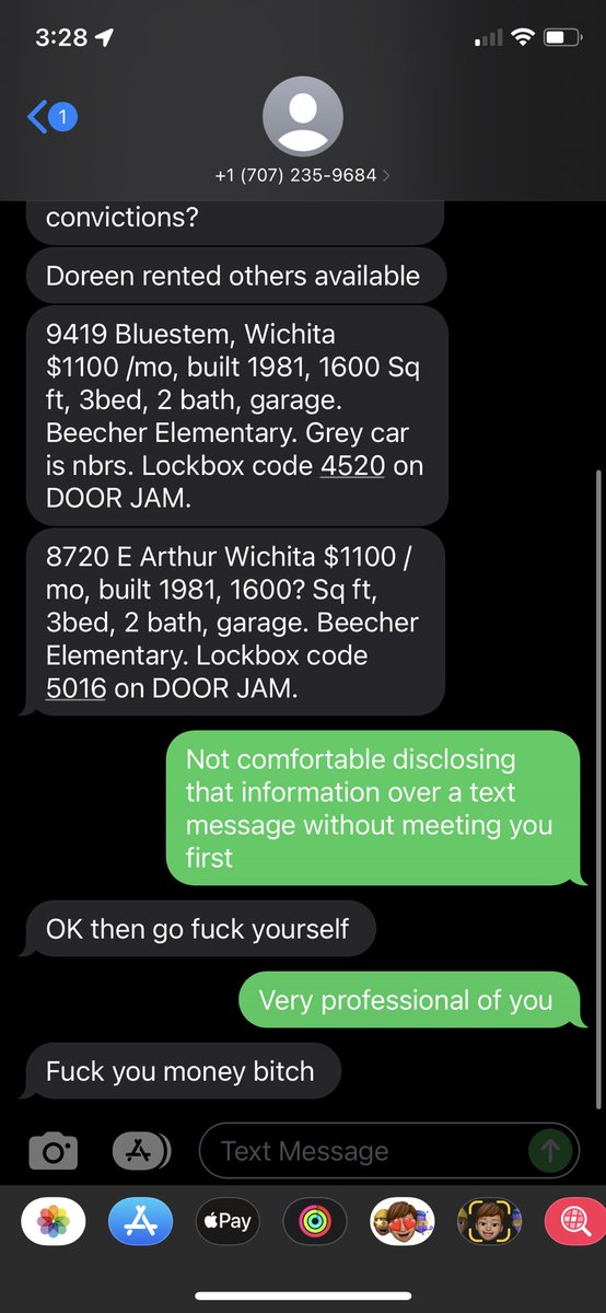 GarrettTweed's tweet photo. Anyone have any experience with DHD as a property management company? I inquired about a house they had listed and this was the response I got https://t.co/wKco3Ad2qd