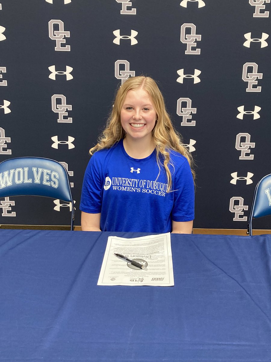 OEHS_GoWolves's tweet photo. Congrats to Shaye Smith for signing to continue her soccer career at the University of Dubuque. Good luck Shaye. https://t.co/NZe1nPZKqU
