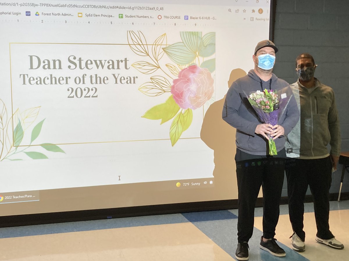 Big ups to our <a href="/forestnorth/">Forest North Elementary</a> Teacher of the Year DAN STEWART &amp; Educational Assistant of the Year SHANNON STITES! We love you- well deserved!