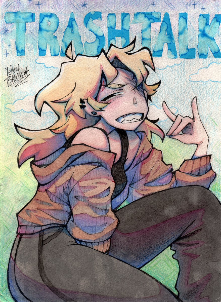 YellowTsanya's tweet photo. I made a little poster for my wall ✨
#watercolorart #originalcharacter #art https://t.co/nuJvJjlSbZ