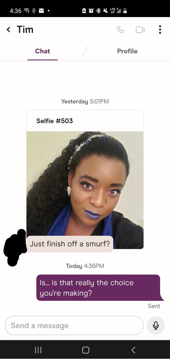 603blkgrlmagic's tweet photo. What a lovely first message to get from a *30* year old man with his young son *prominently* featured on his profile.
What an example he's setting!
#DatingAppFail #Hinge https://t.co/iGwiTMMNo0