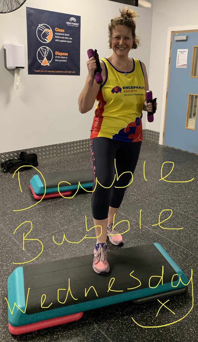 LynTimothy1's tweet photo. Double Bubble Wednesday! Body Conditioning followed by Step Aerobics - top speed 140bpm 👊🏻 @encephalitis @red4WED #raisingawareness   #brainwalk   Team Joyce needs you! 🏃‍♀️ https://t.co/OOOwphb1BK