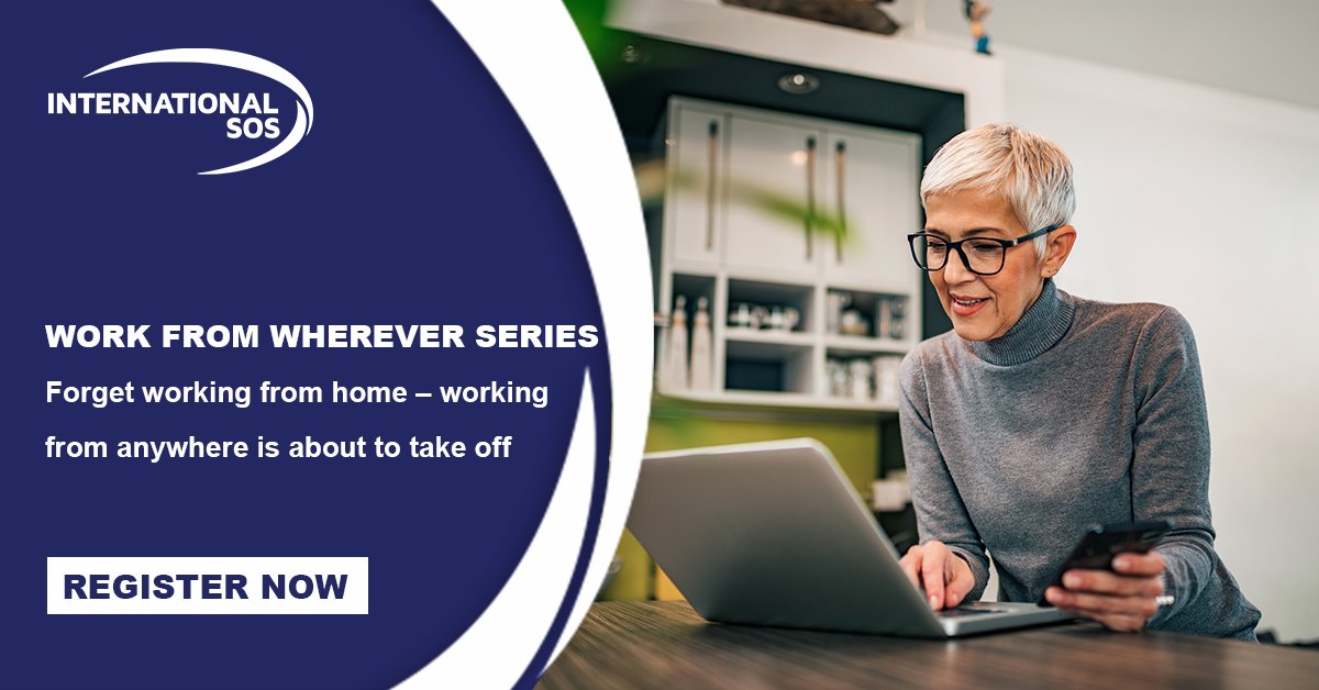 IntlSOSAU's tweet photo. COVID has afforded organisations the opportunity to consider what is a healthy work environment?  In this 2 part webinar series our health, wellbeing, security and mobility experts debate this topic and outline strategies to support  https://t.co/OeKj6mlzis? https://t.co/Dd3pfyfopB