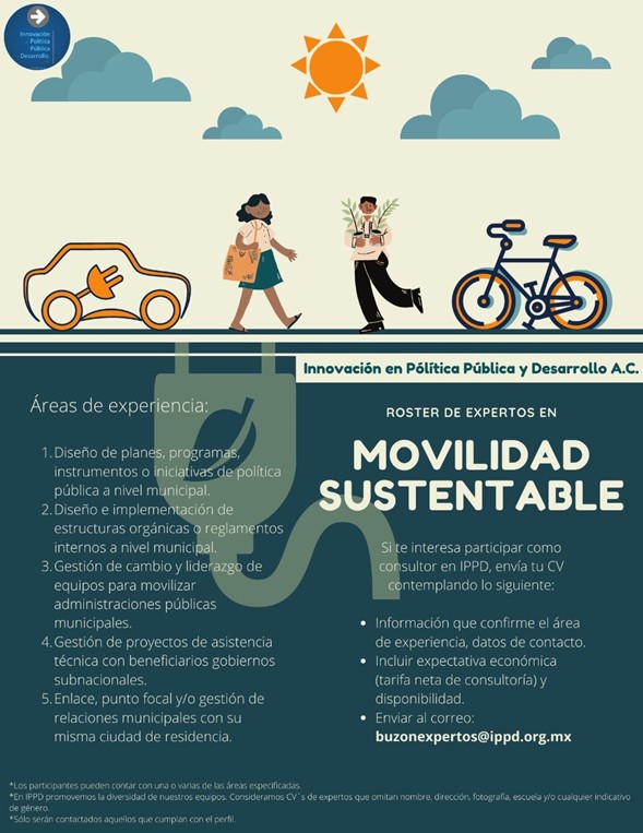 IPPDac's tweet image. Seguimos en busca de expertos para un proyecto de políticas públicas y gobiernos municipales en el tema de movilidad sustentable.
Envía tú CV a el correo: buzonexpertos@ippd.org.mx