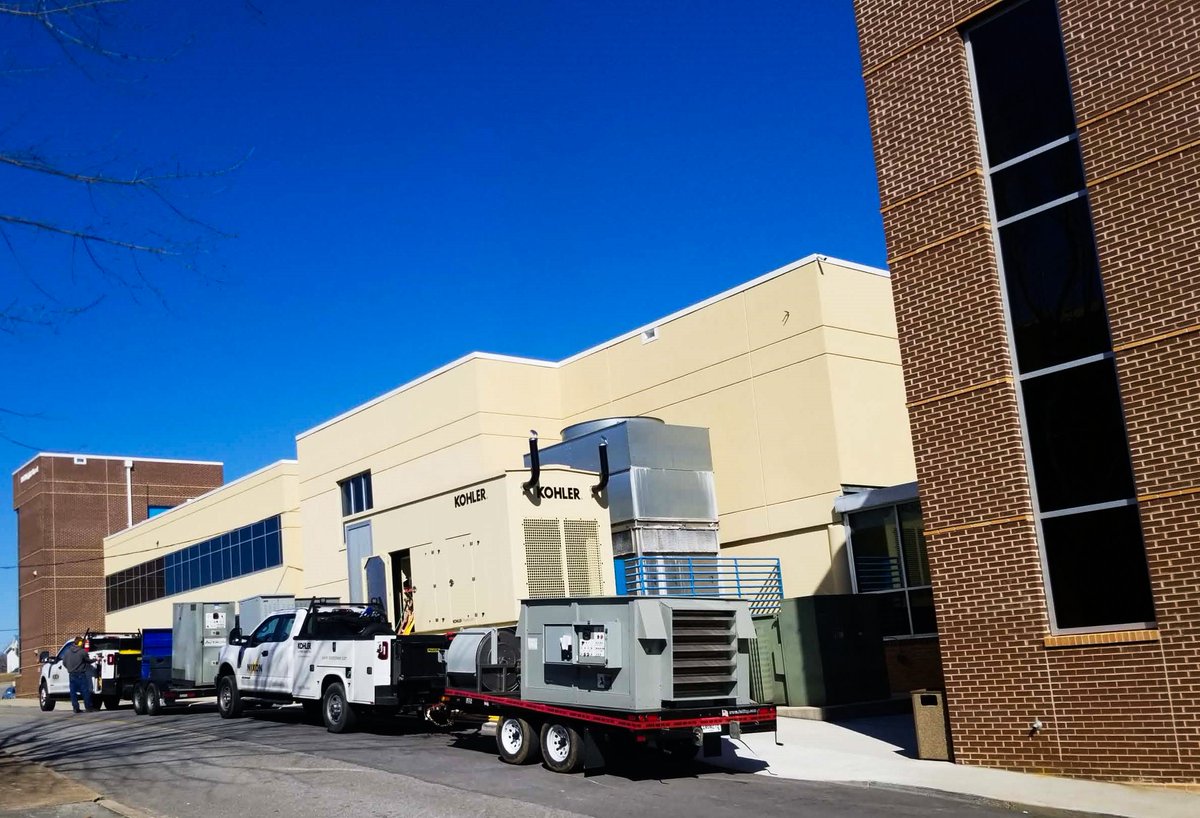 Nixon_Power's tweet photo. @Nixon_Power #Technicians Cyrus Shular, Cullen Tefft &amp; William Austin visited a local #hospital to perform #preventativemaintenance service on this 1 Meg KD unit.

The team completed #loadbanktesting to ensure the #generator is prepared in the event of a #poweroutage. https://t.co/uWdWEO6r7V