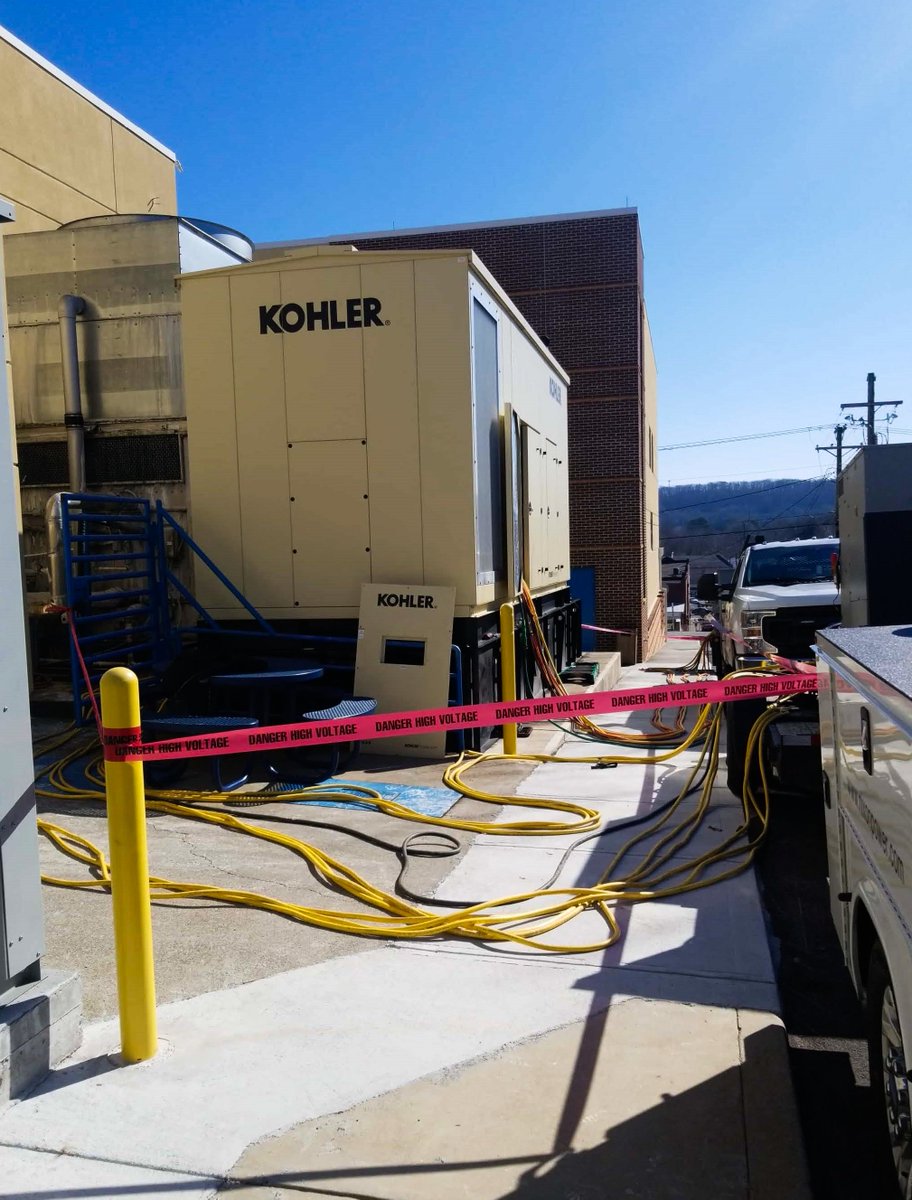 Nixon_Power's tweet photo. @Nixon_Power #Technicians Cyrus Shular, Cullen Tefft &amp; William Austin visited a local #hospital to perform #preventativemaintenance service on this 1 Meg KD unit.

The team completed #loadbanktesting to ensure the #generator is prepared in the event of a #poweroutage. https://t.co/uWdWEO6r7V