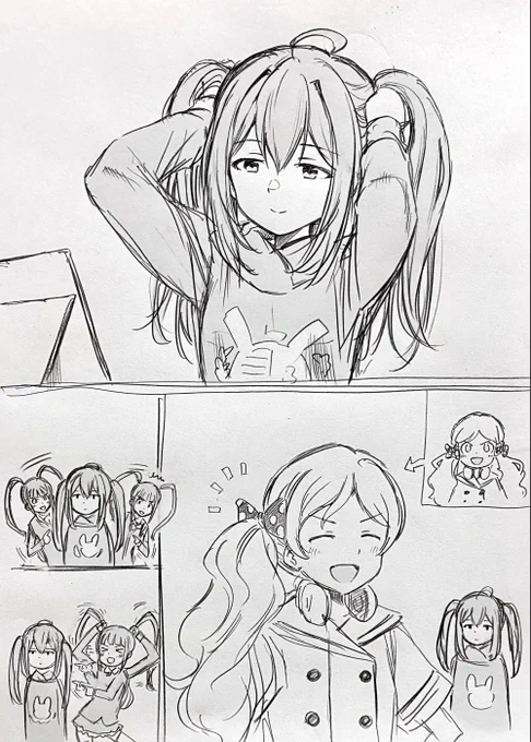 ツインテにして行ったらツインテじゃなくなってたアイドルとおそろいツインテで異常に興奮するアイドル 