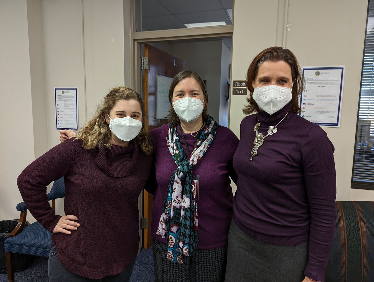 RobinDeacle's tweet photo. On Wednesdays we wear purple. #nicegirls with @betseytilson and @catiemarm https://t.co/15az4bDGJ6