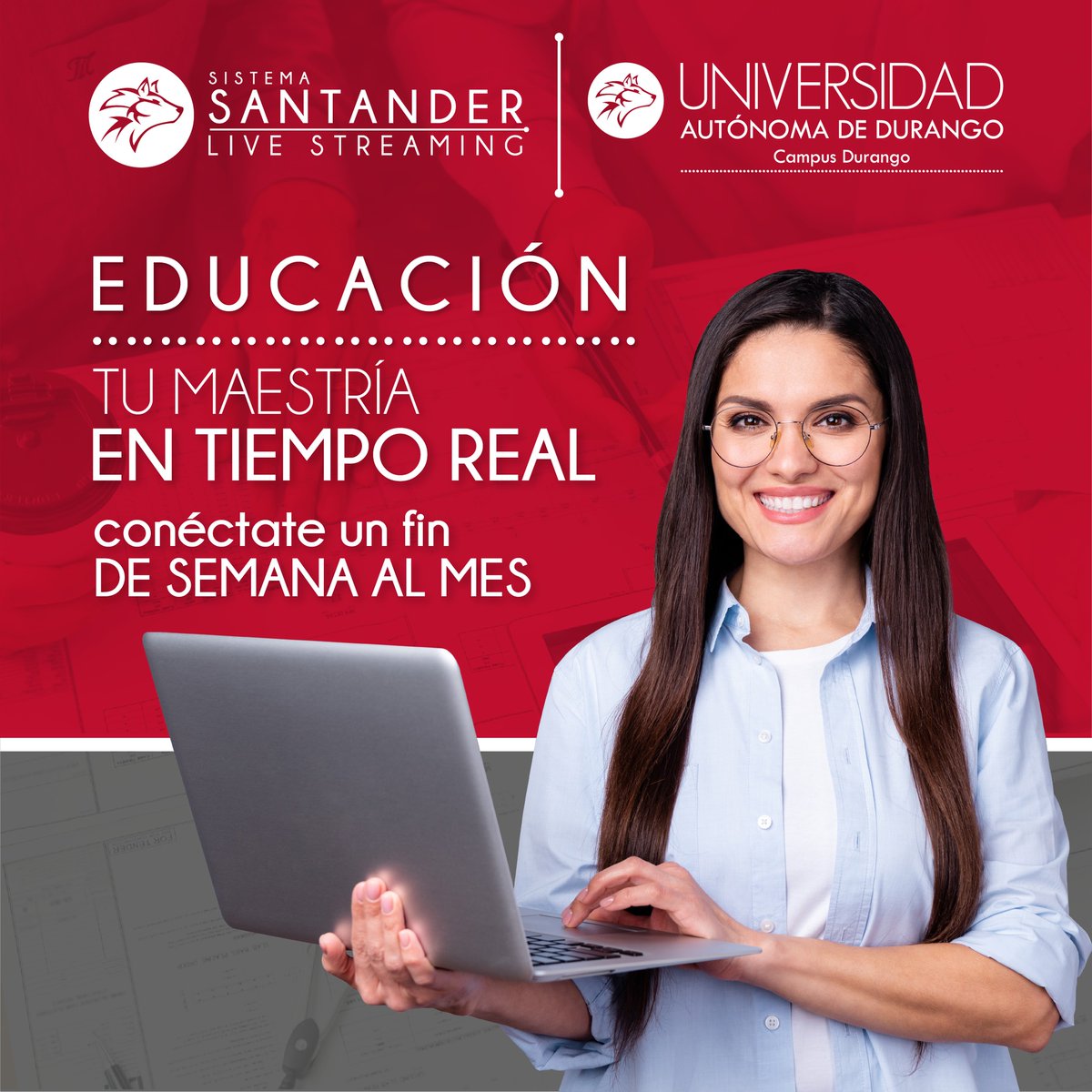 UAD_ags's tweet photo. Tu maestría en tiempo real, conéctate solo un fin de semana al mes. 

Estudia la maestría en Educación en nuestro Sistema Santander Live Streaming.

+INFO
Oficina de enlace Campus Aguascalientes
📲  449 115 3516

#SiempreGrandes #SiempreLobos https://t.co/f2u1MDvPfb