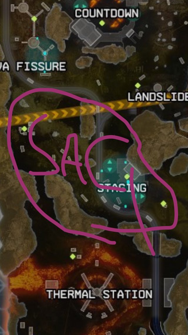 RealFartman0's tweet photo. Official @SACUprising landing spots. If you land here expect us to run your pockets dry. #ApexLegends https://t.co/wlwFwyMrZg