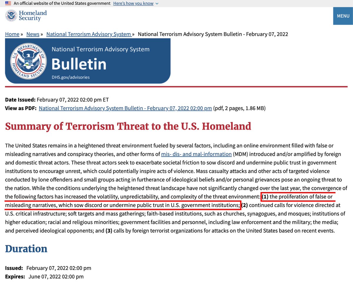 SteveScalise's tweet image. 🚨 Biden Admin now calls criticizing the government terrorism.

Can't even question the people that have been wrong about everything &amp;amp; gotten caught in cover-ups.

First they came for parents at school meetings.

Now they're coming for anyone who questions them.

It's a CCP move.
