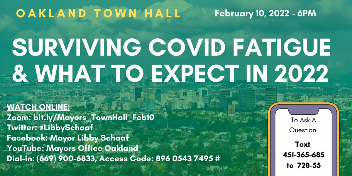 UCSFBenioffOAK's tweet photo. This Thursday, Oakland mayor @LibbySchaaf will host a virtual town hall with our own chief of pediatrics, Dr. @leeatkmc! They'll be discussing what to expect in 2022 &amp; tips to help kids and families fight #COVID19 pandemic fatigue. Watch online at 6 p.m.! https://t.co/5JmvSzMnce
