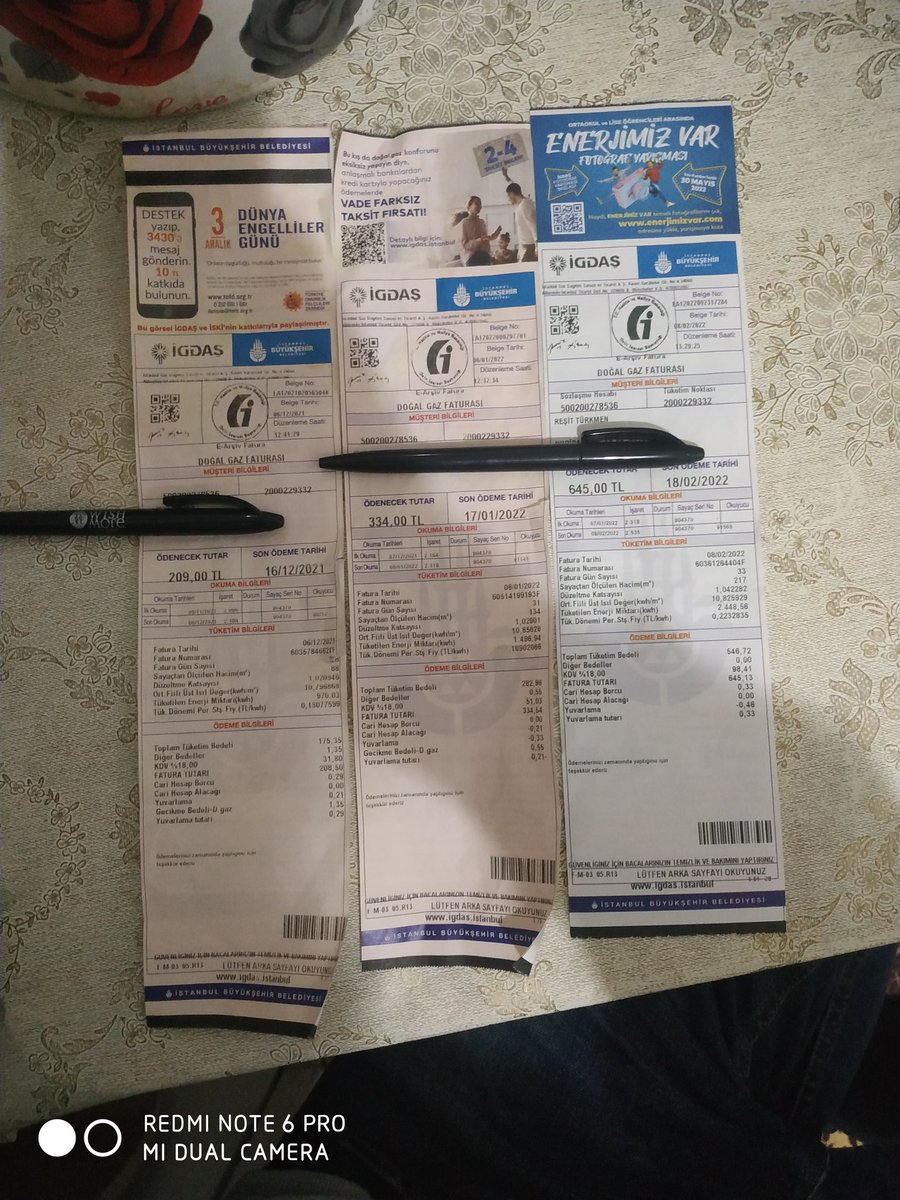 #fatura Soldan sağa son 3 ay doğal gaz faturam. :D maşallah #İgdaş her ay 2x yapıyor artık Mart'ta ne olacak bakalım