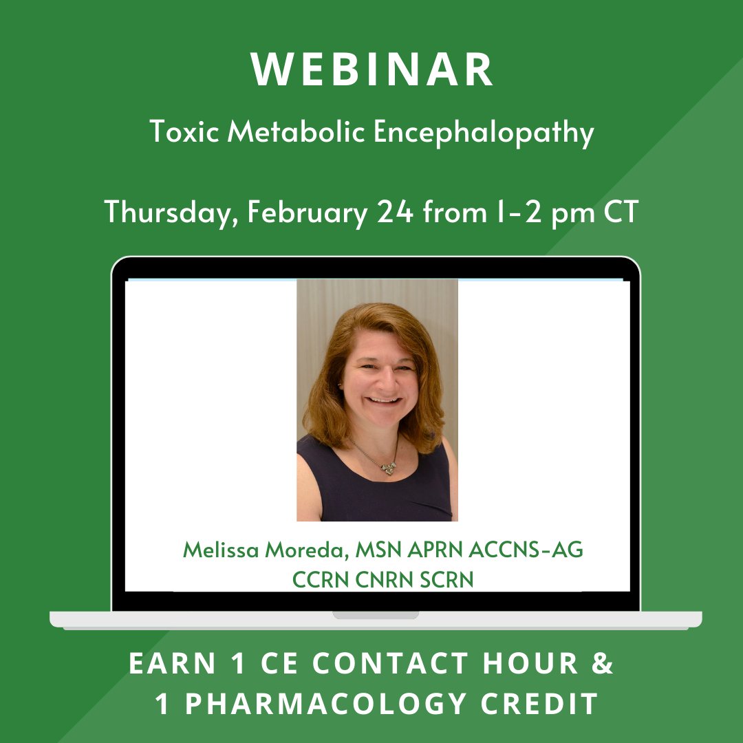 NeuroNursesAANN's tweet photo. Join us on February 24, 2022 from 1-2pm CT (11am PT/ 12pm MT/ 2pm ET) for this live webinar presented by Melissa Moreda, MSN APRN ACCNS-AG CCRN CNRN SCRN.

Register for this FREE webinar at https://t.co/frkXymWZzs

#AANN #neuronurses #neuronerds https://t.co/FX1PbetvSK