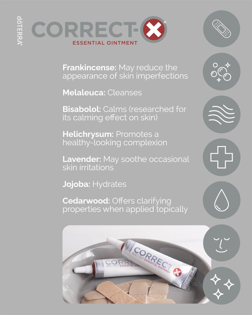 doterra's tweet photo. What's inside Correct-X®?  🧐

Learn more at https://t.co/cl1lHuXqYZ

#correctx #doterra #pursuewhatspure #essentialoils #frankincense #melaleuca #lavender #cedarwood #helichrysum https://t.co/eCfR2r7BeX