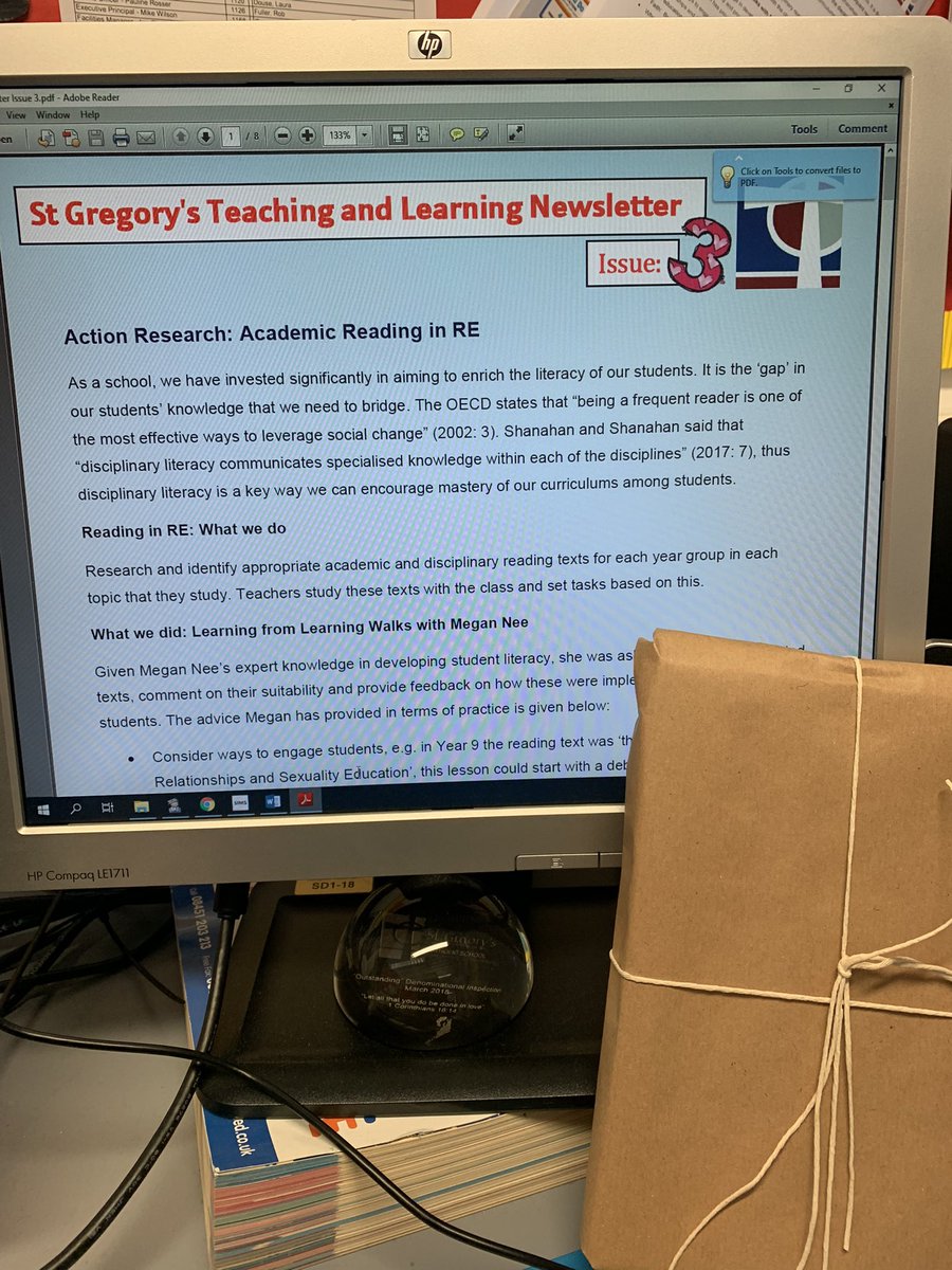 MissLyonsAHT's tweet photo. @MissCole279 Thank you for your idea to make a competition out of the Teaching and Learning newsletter! Quiz sent today and winner chosen tomorrow to see who will win the ‘Brown Paper - Teaching and Learning - Package tied up with String’! #edutwitter https://t.co/WilHbV0Euk