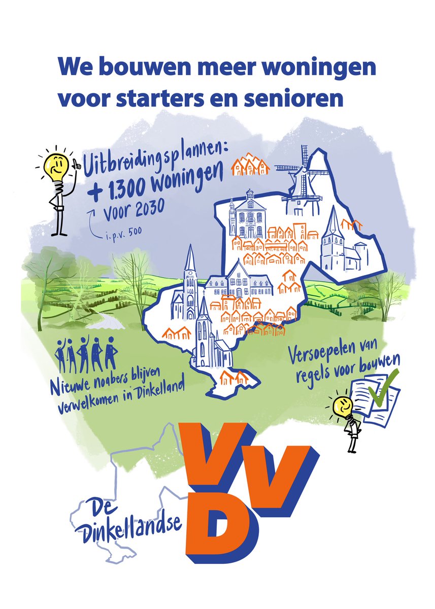 VVDDinkelland's tweet photo. Kuierplaat 1: we bouwen meer woningen voor starters en senioren.

Ruimte voor nieuwe ideeën 💡.

🧡 +1300 woningen in Dinkelland.
💙 Versoepelen regels voor bouwen.

Dinkelland blijft goed, wordt beter. https://t.co/Dym71UgDcl