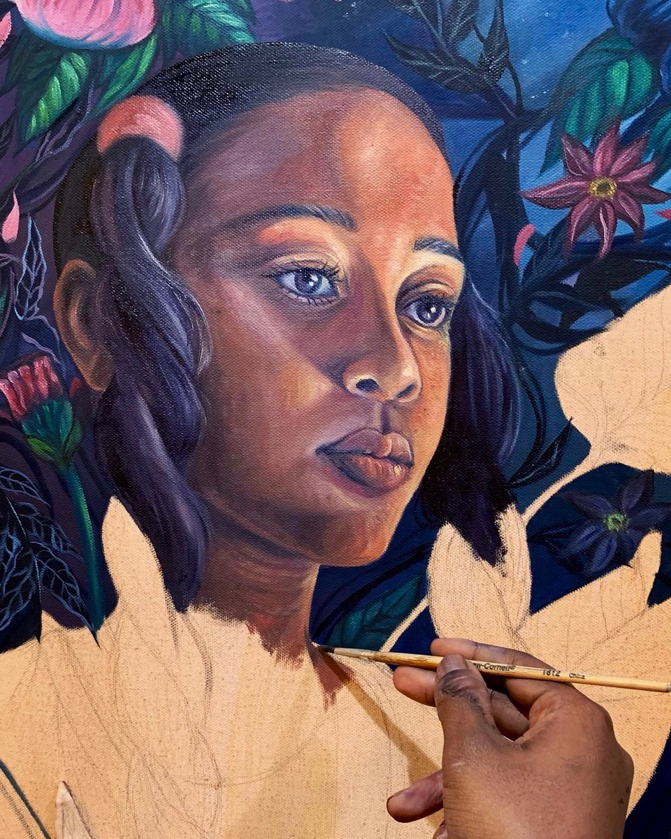 momikoi_'s tweet photo. Happy 1 year to the painting that rebloomed my love for making art. I think this will always hold such a deep place in my heart when I realized art has no real rules https://t.co/rbevkStROA