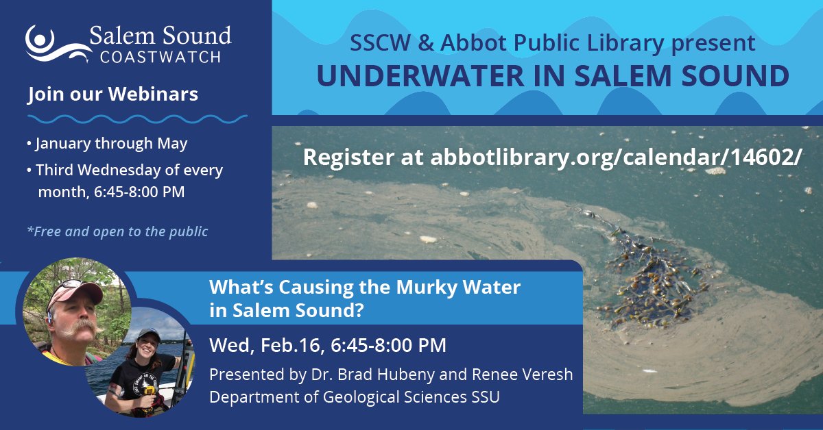 SSCoastwatch's tweet photo. Join us a week from today and be the first to learn what Dr. Brad Hubeny and Renee Veresh found!

Register in advance to attend in person or online via Zoom at https://t.co/OkXowA3Hst
#environmental #nonprofit #salemsound https://t.co/tW7xQFtpvZ
