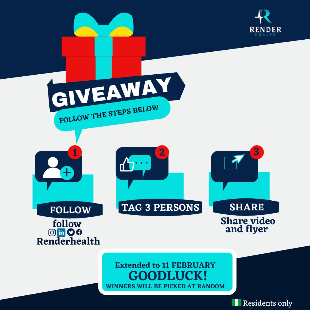 RenderHealth's tweet photo. #Renderhealth #giveaway
No one should be left out.

See flier for details.
👇👇👇 https://t.co/RcpZFSaYaI