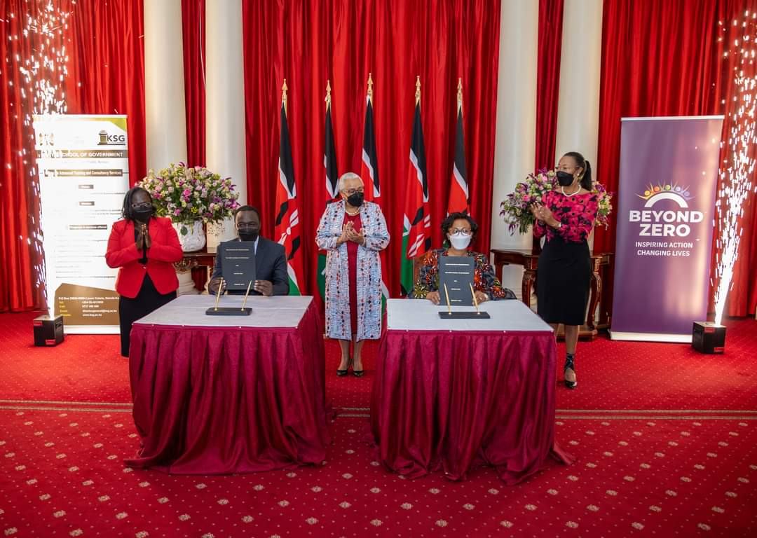 ProfKobia's tweet photo. Joined @FirstLadyKenya at @StateHouseKenya to witness the signing of a Memorandum of Understanding between @BeyondZeroKenya and @KSGKenya establishing the Margaret Kenyatta Institute for Gender and Social Development. 
https://t.co/7YGbP9t1Z6 https://t.co/xrXd6j7rOY