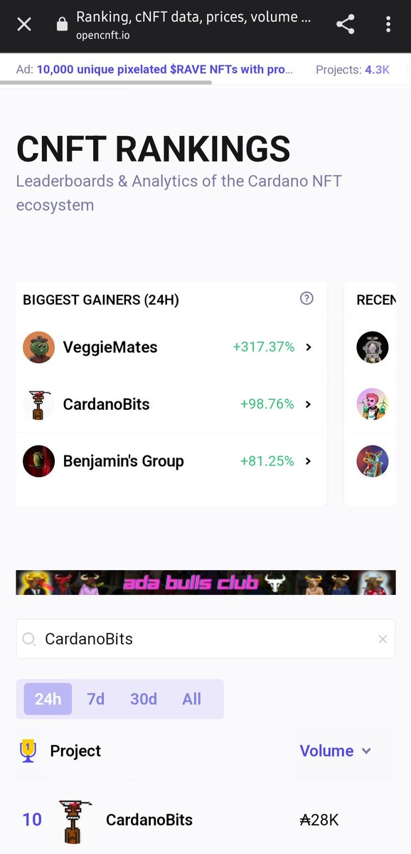 CardanoBits's tweet photo. Check mom, again on the top 10 🚀⚡ https://t.co/7QUmHgshJD