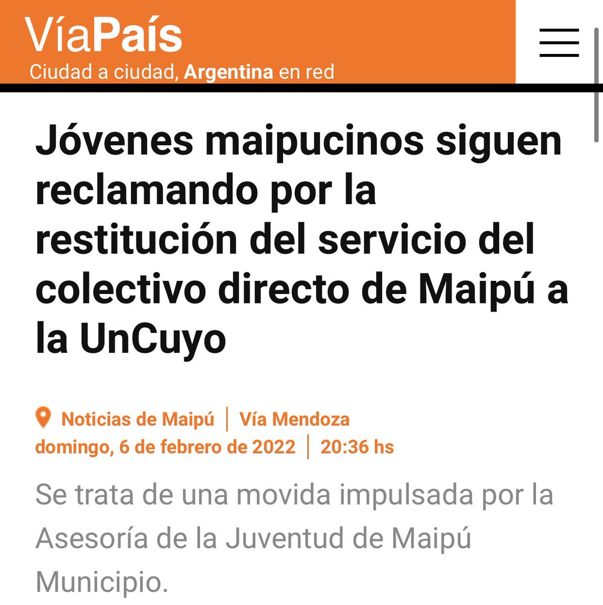 JaneRodriiguez's tweet photo. Desde la Dirección de Juventud de @MaipuMunicipio y como estudiantes de la @UNCUYO retomamos el reclamo por la restitución del colectivo directo de Maipu a la Universidad. Un servicio que fue eliminado con la puesta en marcha del Mendotran. https://t.co/H3WBsaewE7