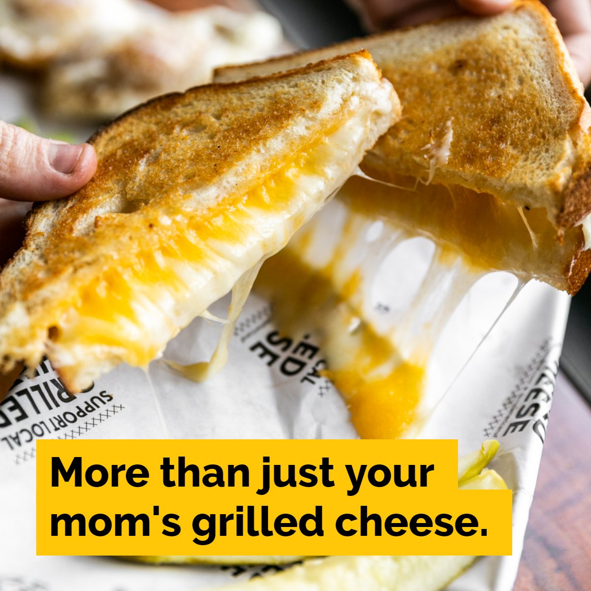 We're not serving up your regular grilled cheese that your mom made you for an afternoon snack. We're dishing out a unique and elevated spin of this classic sandwich. Come try one out. #WEAIMTOCHEESE
