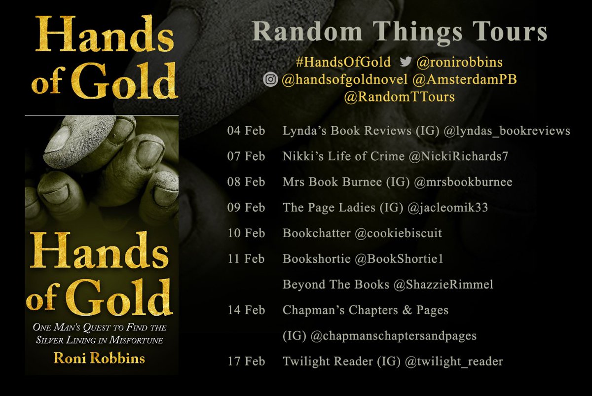 RandomTTours's tweet image. Visit @mrsbookburnee for her #BlogTour review of #HandsOfGold by @ronirobbins with #RandomThingsTours @AmsterdamPB 

instagram.com/p/CZwzit-LrMs/