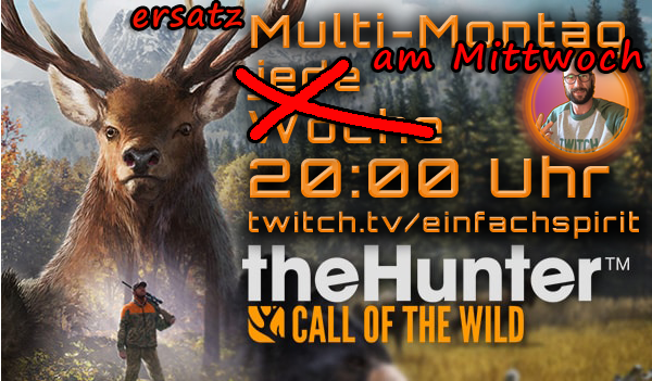 einfachSpirit's tweet photo. Da am Montag Vodafone einfach mal sabotiert hat, werden wir heute ab 20.00 Uhr den Ersatz-Multi-Monday-am-Mittwoch zelebrieren.

#TwitchDE #thehuntercotw #Multiplayer 

https://t.co/Eemek4BzQE https://t.co/9IzVE0DjLX