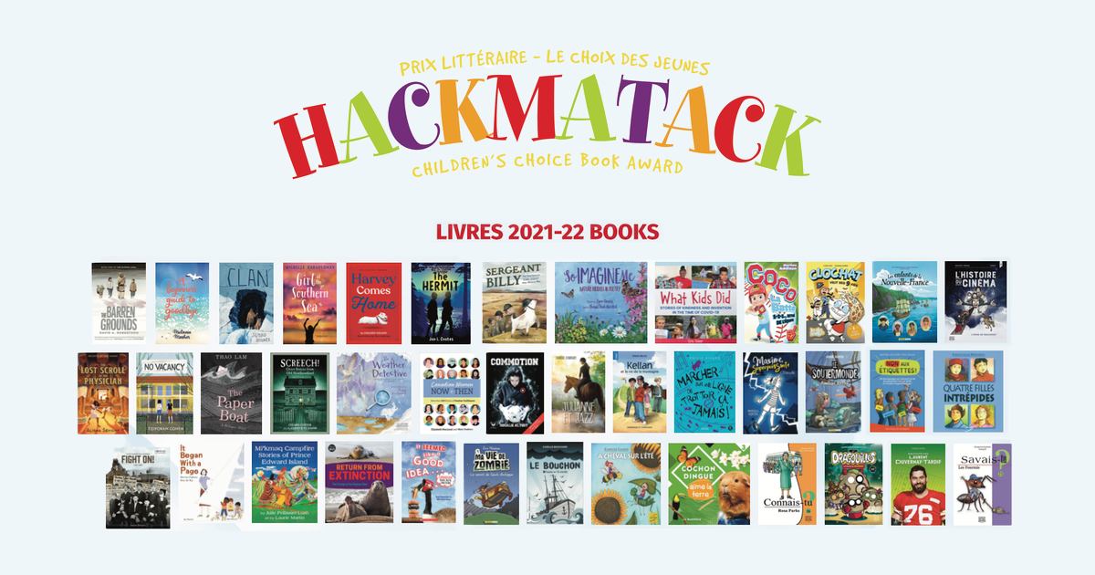 HackmatackAward's tweet photo. Hackmatack is PROUD of our shortlist titles!
10 titles are selected for each of our Awards categories: French & English, Fiction & Non-Fiction. Kids read at least 5 bks in a category & choose the winners!
Form your own reading club & join Hackmatack today!
https://t.co/0NEfcVOXDJ https://t.co/QwdrTv6Xr8